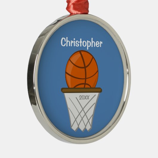 Kinder Basketball Blue Ornament (Rechts)