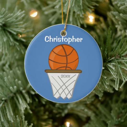 Kinder Basketball Blue Ornament (Boom)