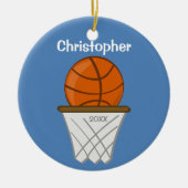 Kinder Basketball Blue Ornament (Voorkant)