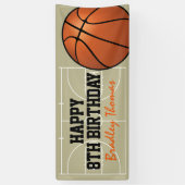 Kinder Basketball Court Birthday Party Spandoek (Verticaal)