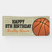 Kinder Basketball Court Birthday Party Spandoek (Horizontaal)