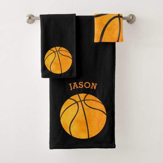 Kinder Basketball Sports Black Bad Handdoek (Insitu)