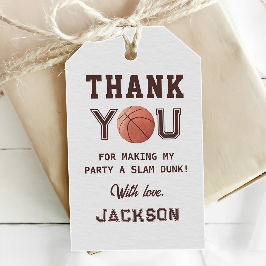 Kinder Basketball Waterverf Birthday Party Cadeaulabel