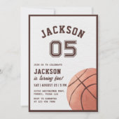 Kinder Basketball Waterverf Birthday Party Kaart (Voorkant)