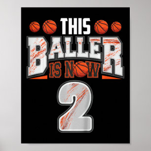 Kinder basketballer 2 jaar oud jongen basketbal poster
