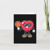 Kinder basketballer hart Valentijnsdag Schattige S Kaart (Voorkant)