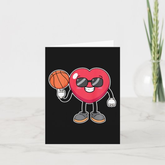 Kinder basketballer hart Valentijnsdag Schattige S Kaart (Voorkant)