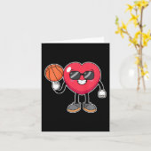 Kinder basketballer hart Valentijnsdag Schattige S Kaart (Gele Bloem)