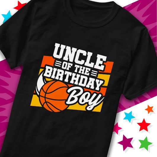Kinder basketbalpartij Uncle of the Birthday Boy T-shirt