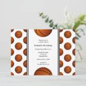 kinder basketbalsport verjaardagsfeest_teamparty kaart (Staand voorkant)