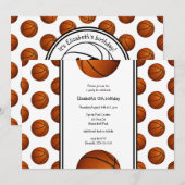 kinder basketbalsport verjaardagsfeest_teamparty kaart (Voorkant / Achterkant)