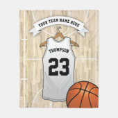 Kinder Basketbalteam, naam en nummer Fleece Deken (Voorkant)