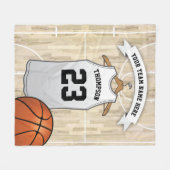 Kinder Basketbalteam, naam en nummer Fleece Deken (Voorkant (Horizontaal))