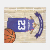 Kinder Basketbalteam, naam en nummer Fleece Deken (Voorkant (Horizontaal))