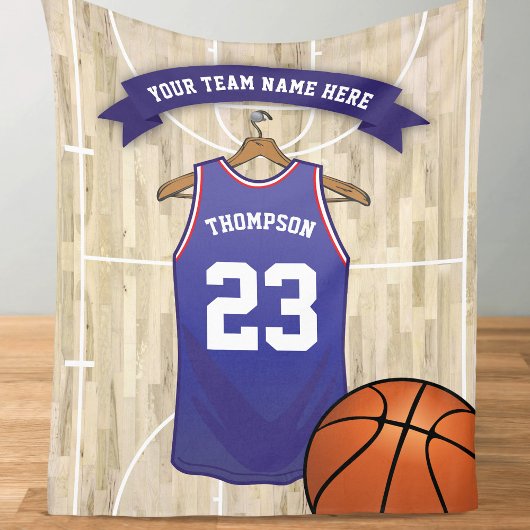 Kinder Basketbalteam, naam en nummer Fleece Deken