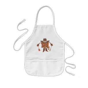KINDER BBQ APRON. PERSONEELSEL MET NAAM OF ANDERE KINDER SCHORT