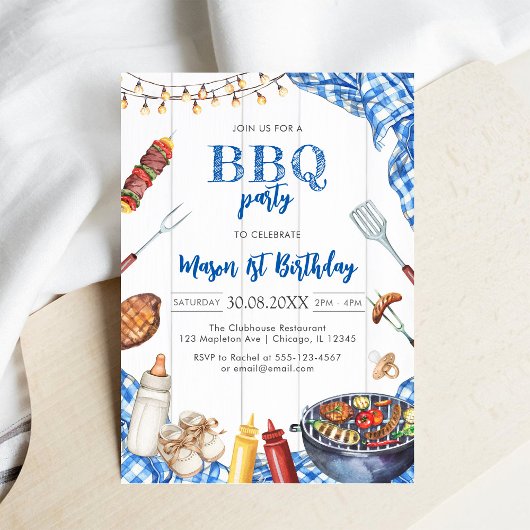 Kinder BBQ verjaardagsuitnodiging Kaart