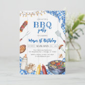 Kinder BBQ verjaardagsuitnodiging Kaart (Staand voorkant)