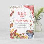 Kinder BBQ verjaardagsuitnodiging Kaart (Staand voorkant)