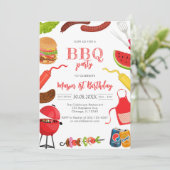 Kinder BBQ verjaardagsuitnodiging Kaart (Staand voorkant)