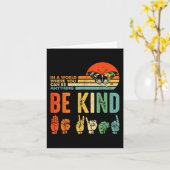 Kinder Be Kind Autisme Awareness ASL Moeder Leraar Kaart (Gele Bloem)