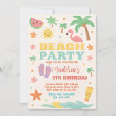 Kinder Beach Bash Verjaardag Uitnodiging & Decor (Voorkant)