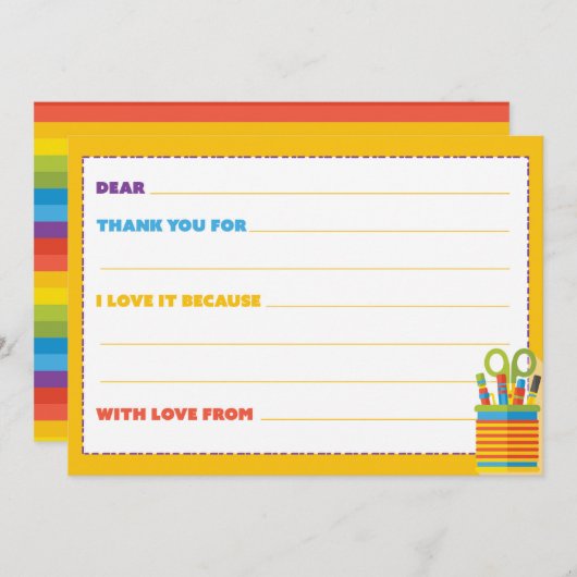 Kinder bedankkaart (Voorkant / Achterkant)