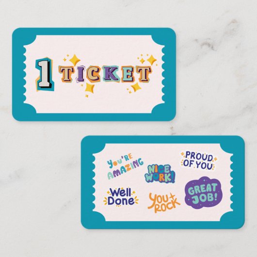 Kinder beloningskaarten voor goed gedrag visitekaartje (Voorkant / Achterkant)