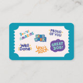 Kinder beloningskaarten voor goed gedrag visitekaartje (Achterkant)