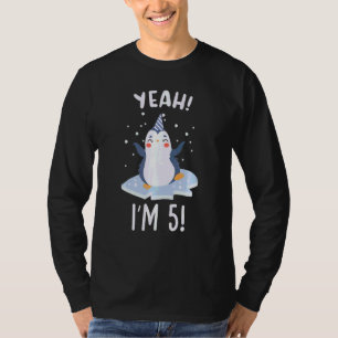 Kinder ben ik 5 Penguin 5 jaar oude vijfde verjaar T-shirt