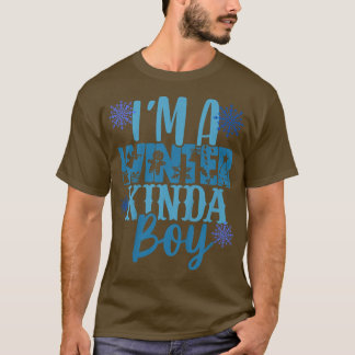 Kinder ben ik een Winter Kinda Boy kerstboom Angel T-shirt