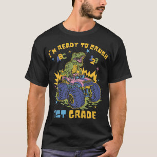 Kinder ben ik klaar om de eerste graads dinosaurus t-shirt