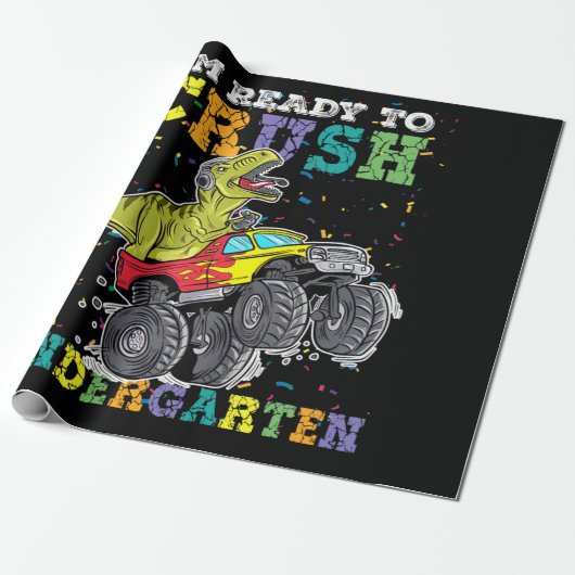 Kinder ben ik klaar om de Kindergarten Monster Tru Cadeaupapier (Uitgerold)