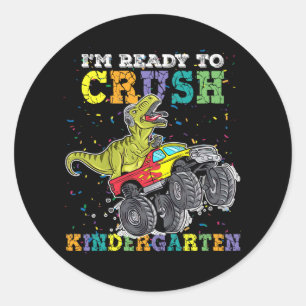 Kinder ben ik klaar om de Kindergarten Monster Tru Ronde Sticker