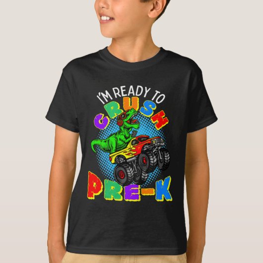 Kinder ben ik klaar om Prek Dinosaur Monster Tru t T-shirt (Voorkant)