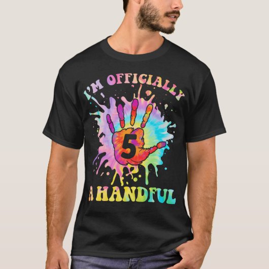 Kinder ben ik officieel een handvol 5e verjaardag  t-shirt (Voorkant)