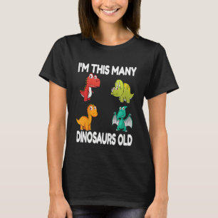 Kinder ben ik zo veel dinosaurussen van vier jaar t-shirt