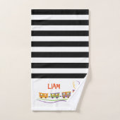 Kinder benaming trein zwart-wit streep bad handdoek (Handdoek)