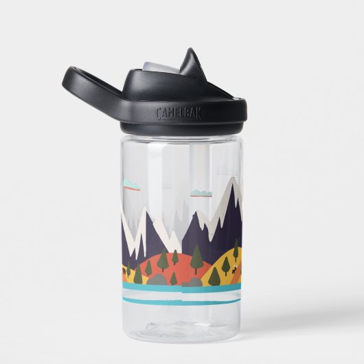 Kinder berglandschap met naam waterfles (Rechts)