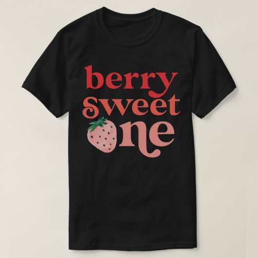 Kinder Berry Sweet One Strawberry First Birthday D T-shirt (Design voorkant)