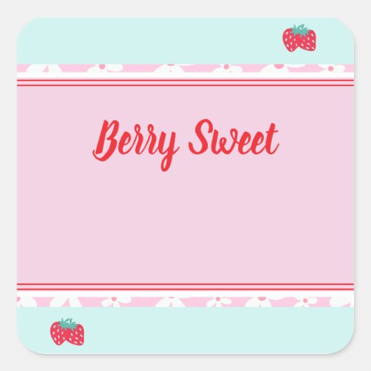 Kinder Berry Sweet Square Sticker (Voorkant)