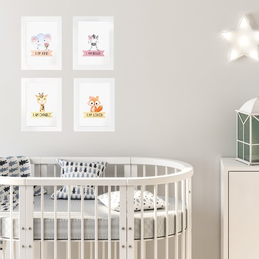 Kinder Bevestiging Kunst - Leuke dieren Galerij Muurkunst Sets