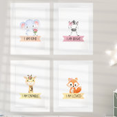 Kinder Bevestiging Kunst - Leuke dieren Galerij Muurkunst Sets