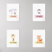 Kinder Bevestiging Kunst - Leuke dieren Galerij Muurkunst Sets (Voorkant)