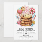 Kinder bewerkbare leuke cookies Verjaardag Kaart (Voorkant / Achterkant)