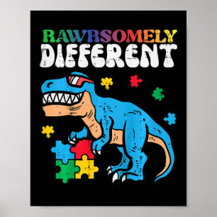 Kinder bewustwording van autisme Dino sterk afwijk Poster