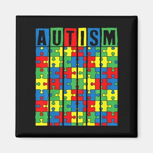 Kinder bewustwording van autisme Puzzle Piece Auti Magneet (Voorkant)
