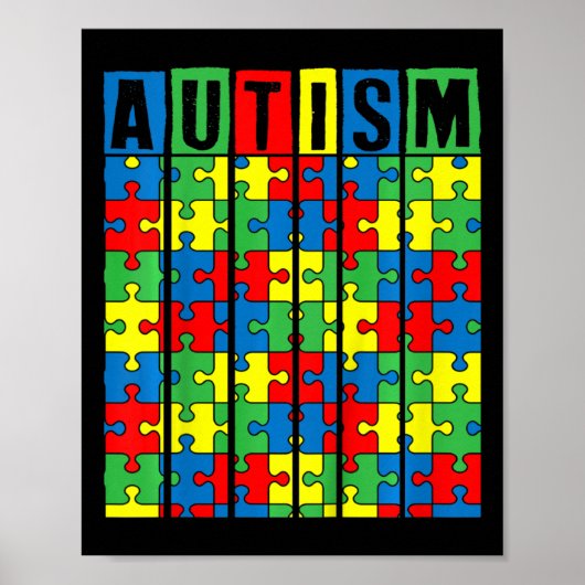 Kinder bewustwording van autisme Puzzle Piece Auti Poster (Voorkant)