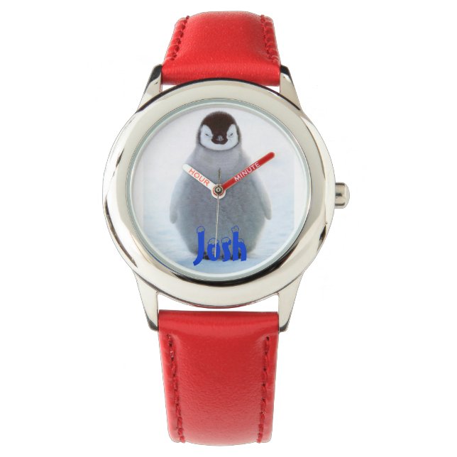 Kinder Bezeled Horloge w/afbeelding & naam (Voorkant)