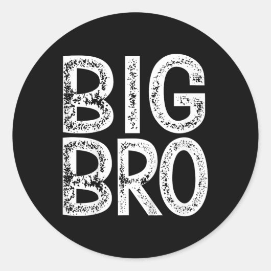 Kinder Big Bro Brother Cadeaus Verjaardag Kerstmis Ronde Sticker (Voorkant)